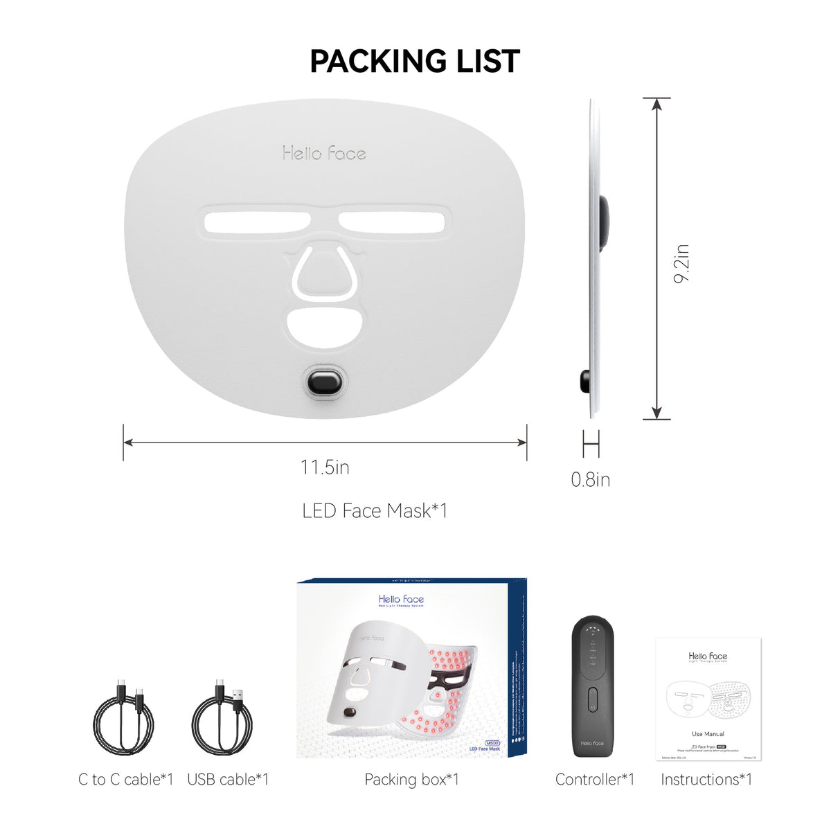 LED Mask Near Infrared Everbright Bank Light Spectrum Red Blue