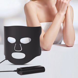 Colorful LED Phototherapy Home Face Black Gold Mask