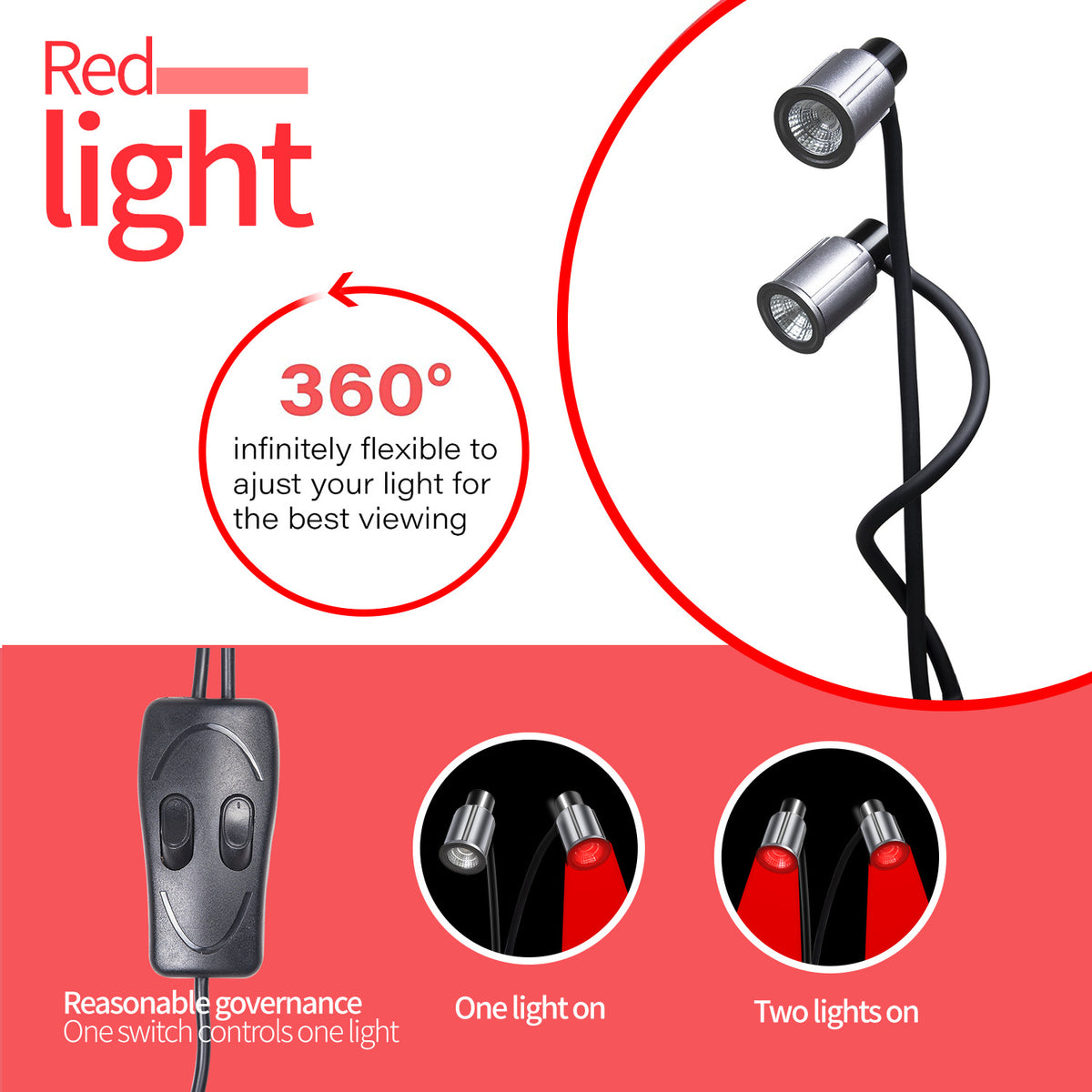 LED Infrared Light Therapy Double Head Beauty Lamp