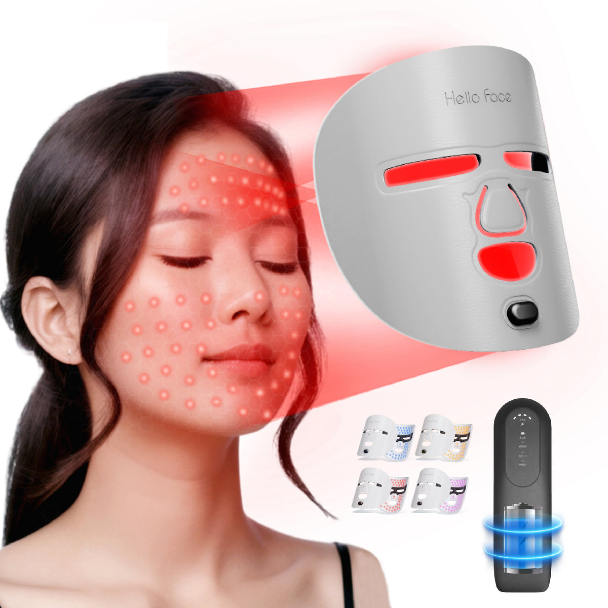 LED Mask Near Infrared Everbright Bank Light Spectrum Red Blue